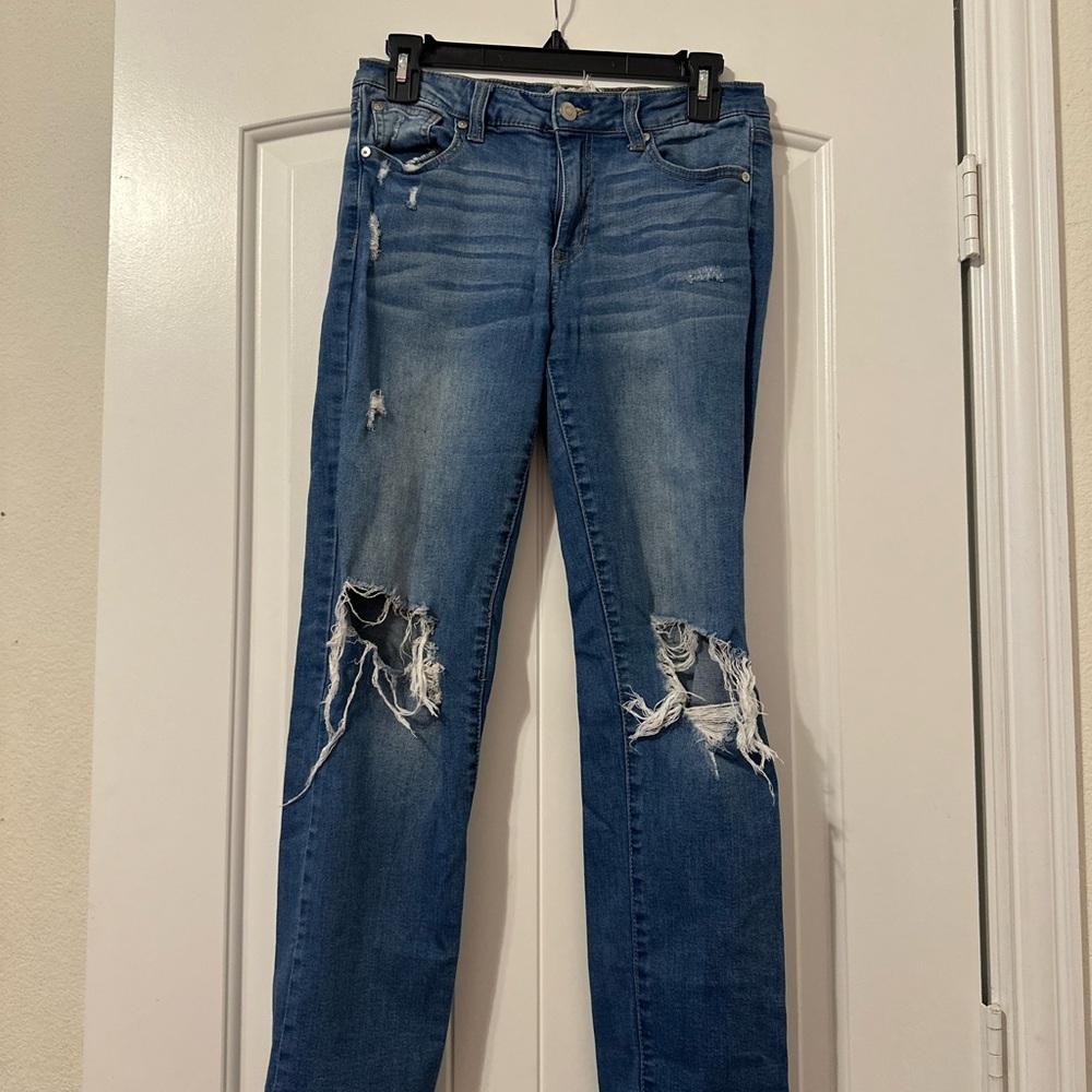 Altar’d State Blue Distressed Skinny Jeans
